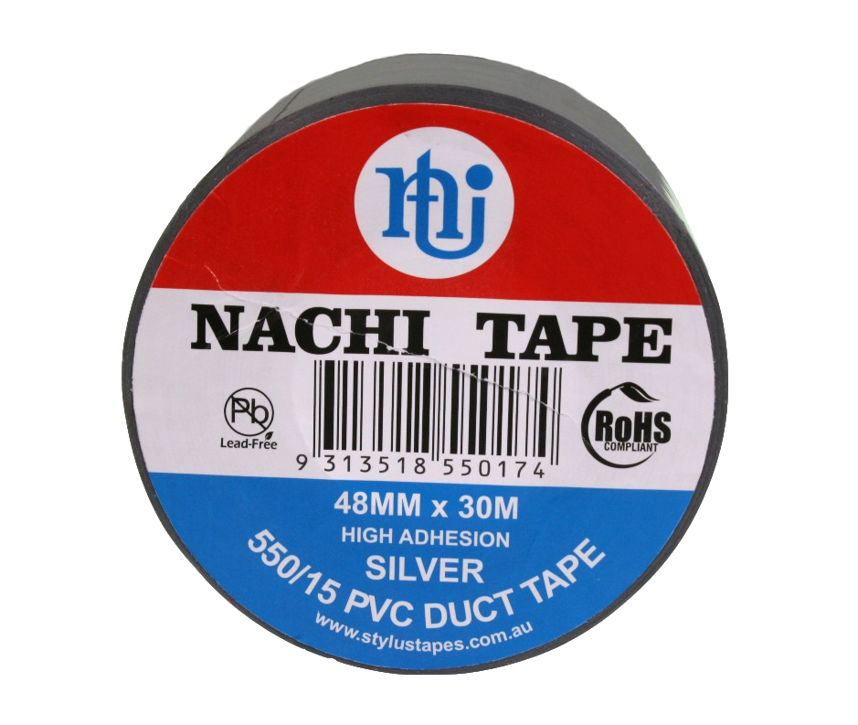 Nachi Tape silver, front view showing the label