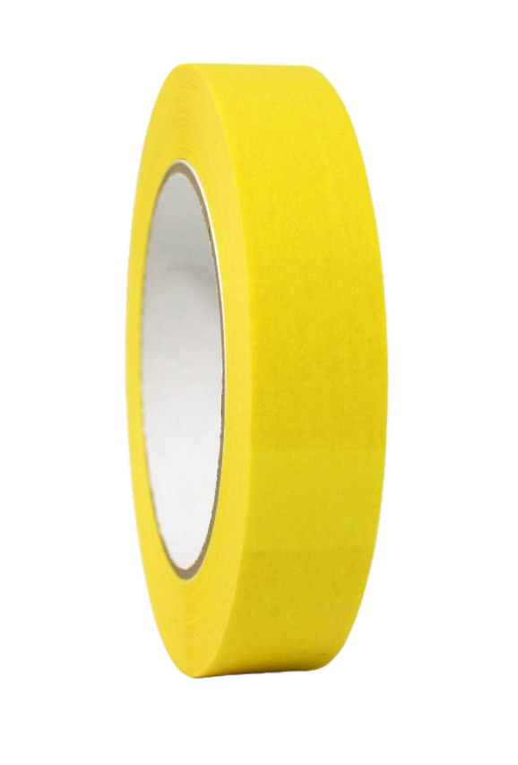 Premium Yellow Masking Tape, 24mm roll, side view