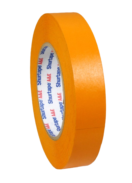Shurtape 1" Flatback Paper Tape, Orange, side view