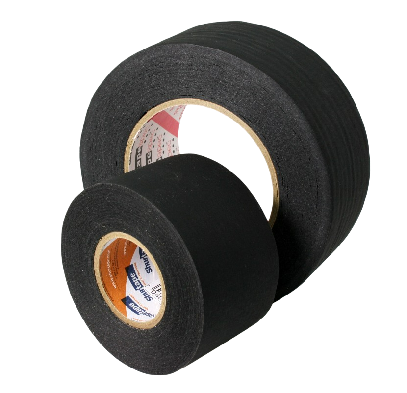 Shurtape CP-743 Matte Photo Tape, 2", small core roll and a 2" normal core roll side by side standing up
