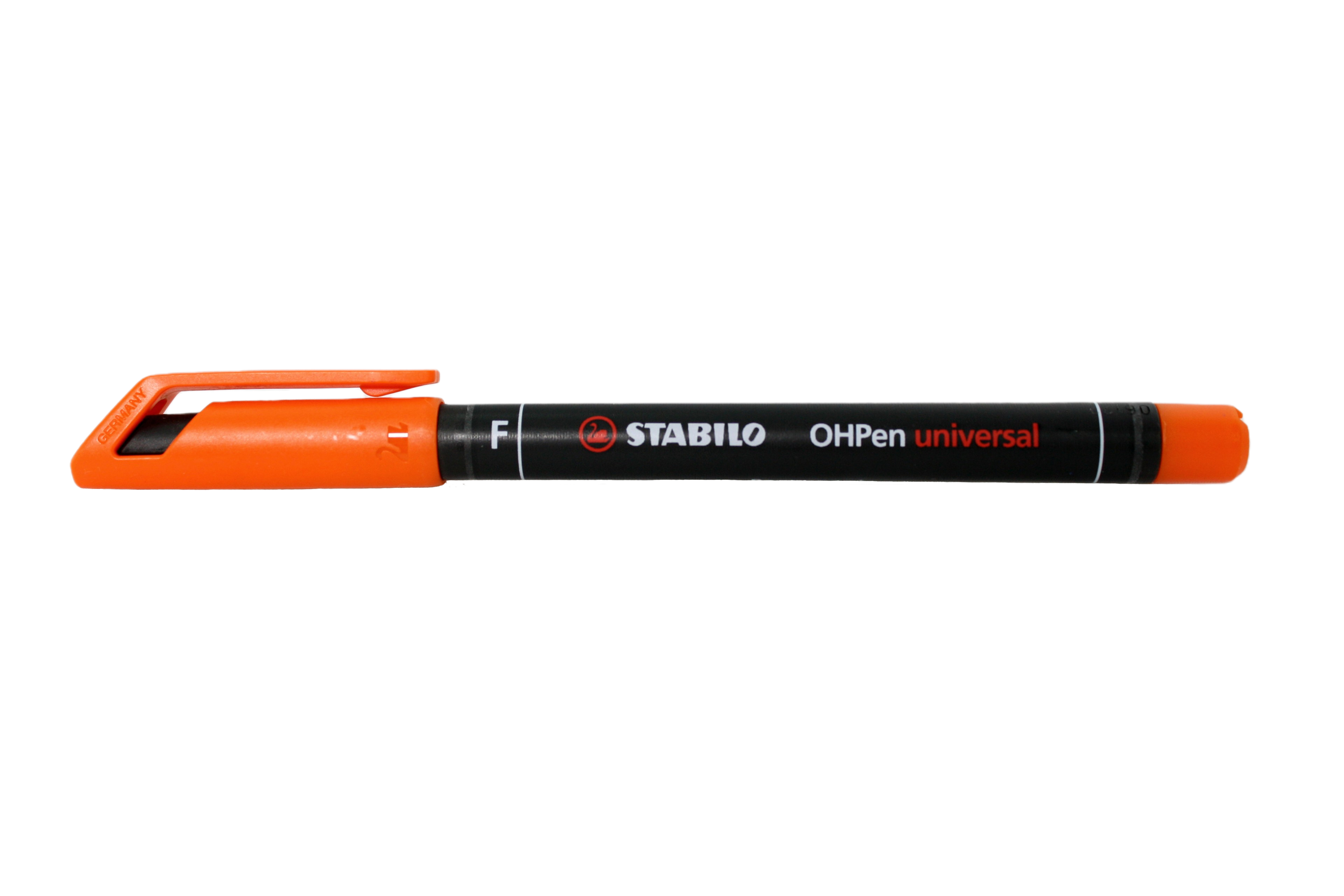 Stabilo OHPen, Fine Tip, Orange, lid on