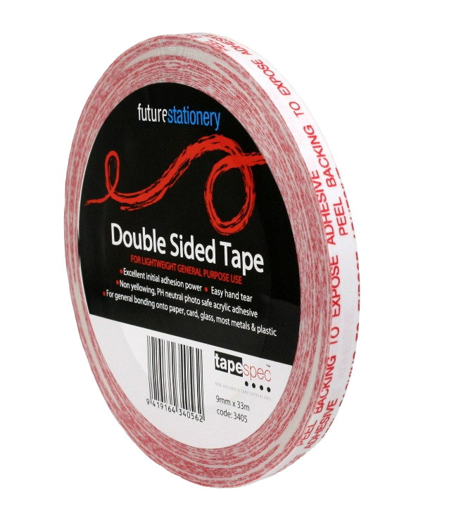 TapeSpec General Purpose Double Sided tape, 9mm roll, side view