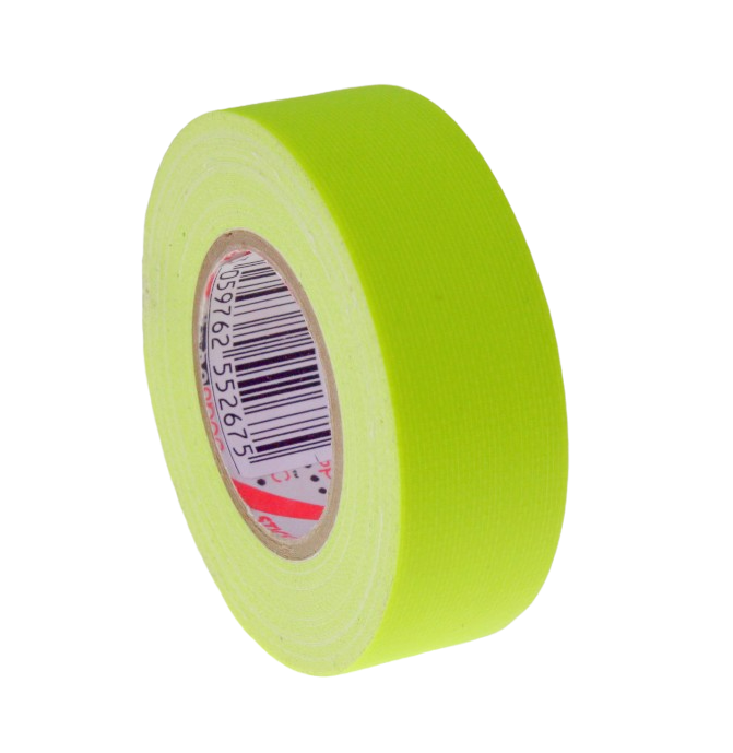TapeSpec Small Core gaff tape in fluro yellow